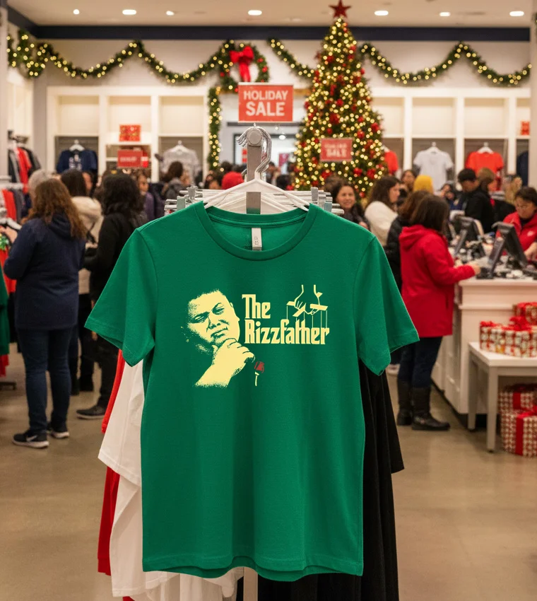 The Rizzfather Rose Retro - green-t-shirt The Rizzfather Rose Retro Green T Shirt