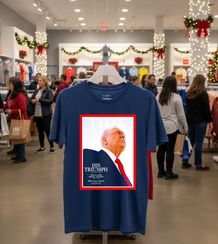 Time Cover His Triumph 2025 T - navy-t-shirt Time Cover His Triumph 2025 T Navy T Shirt