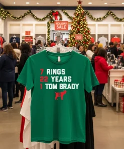 Tom Brady Goat List 7 Rings 22 Years 1 Tom Brady   Green T Shirt