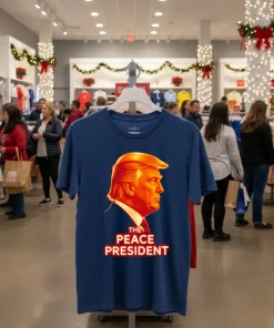 Trump The Peace President   Navy T Shirt
