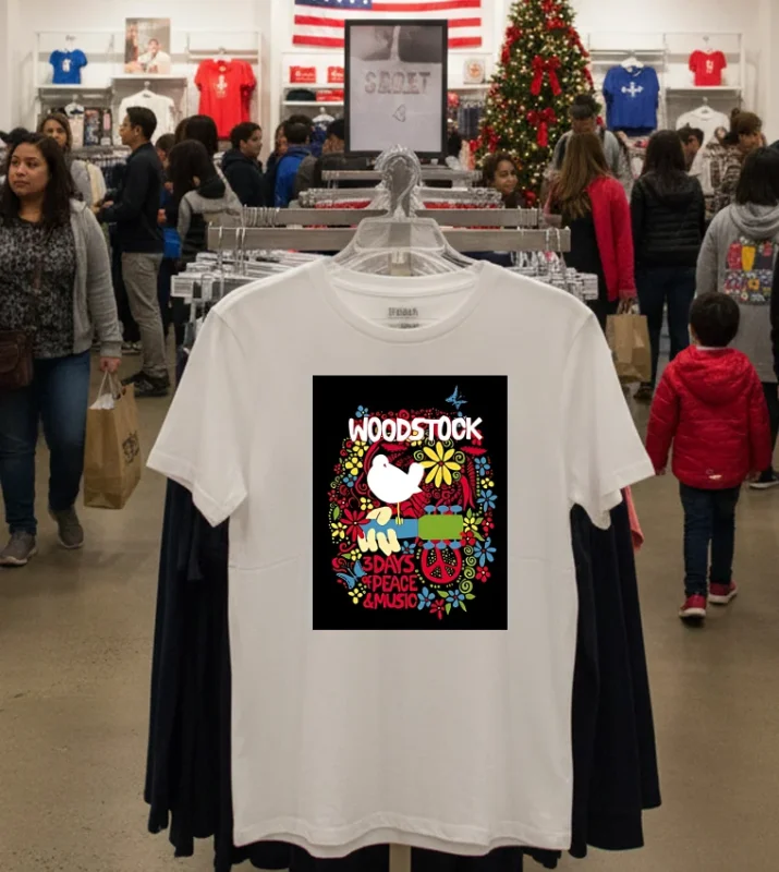Woodstock 3 Days Of Peace And Music Hippie Retro   White T Shirt