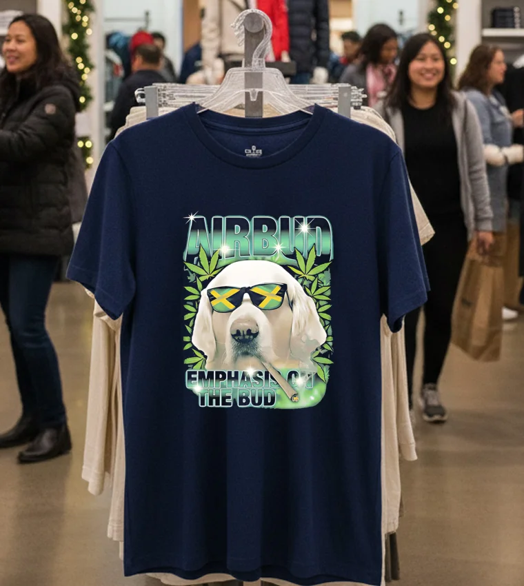 Airbud Emphasis On The Bud Dod - navy-t-shirt Airbud Emphasis On The Bud Dod Navy T Shirt 1