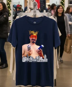 Bengals Tiger Beer And Brews Can Titty King T   Navy T Shirt