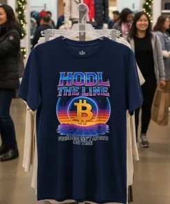 Bitcoin Hold The Line Freedom isn t always on time funy colorful t-shirt