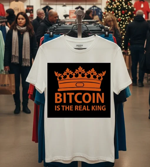 Bitcoin Is The Real King   White T Shirt
