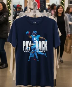 Carolina Panthers Rico Dowdle Pay Em Back   Navy T Shirt