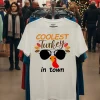 Coolest Turkey In Town Thanksgiving   White T Shirt