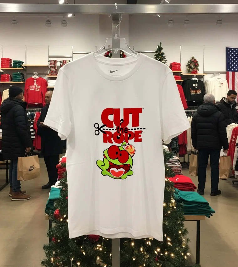 Cut The Rope Om Nom Video Games - white-t-shirt Cut The Rope Om Nom Video Games White T Shirt