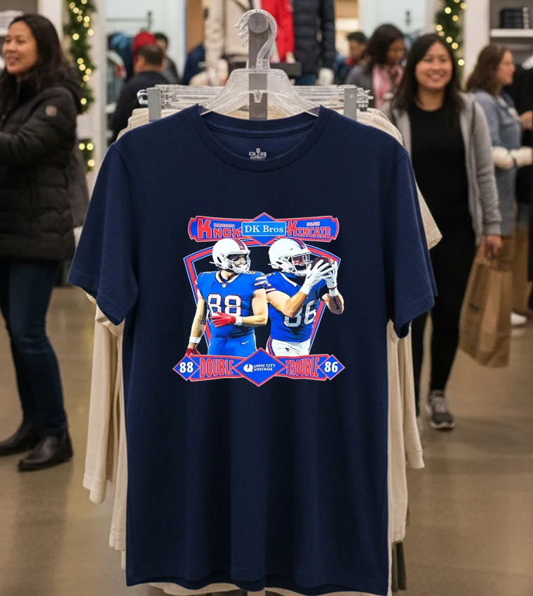 Dawson Knox And Dalton Kincaid Double Trouble Bills Graphic - navy-t-shirt Dawson Knox And Dalton Kincaid Double Trouble Bills Graphic Navy T Shirt 1