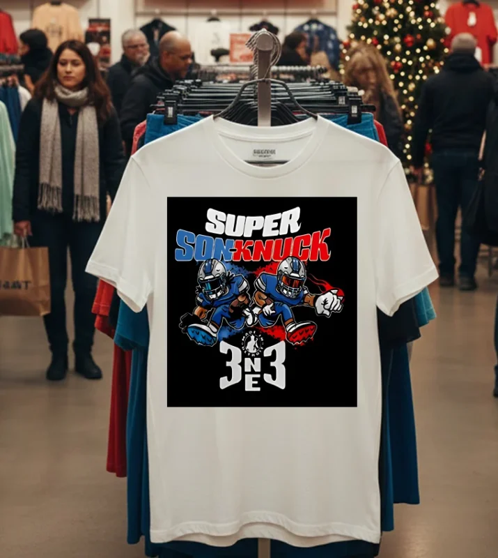 Detroit Lions X Knuckles Super Sonknuck Special Edition 2024   White T Shirt