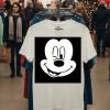 Disney Winking Mickey Mouse Face   White T Shirt