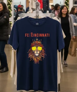 Fc Cincinnati Lion Graphic   Navy T Shirt