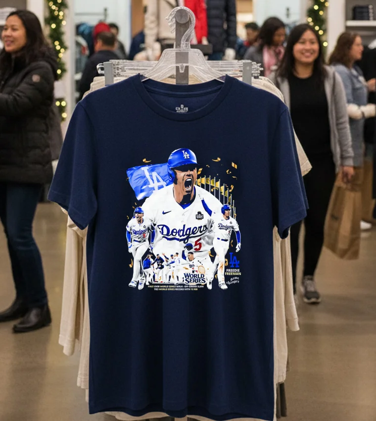 Freeman Scream Graphic La Dodgers Mvp World Series 2024 - navy-t-shirt Freeman Scream Graphic La Dodgers Mvp World Series 2024 Navy T Shirt 1