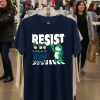 Frog Resist Portland Frog Protest Activist Frog Liberal Resistance Navy T Shirt