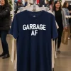 Garbage Af For Trump Navy T Shirt 1