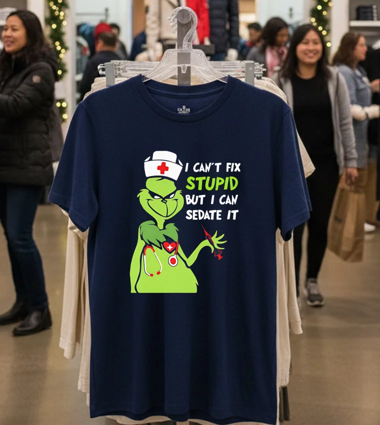 Get Festive With Our Retro Grinch Perfect Holiday Christmas Attire - navy-t-shirt Get Festive With Our Retro Grinch Perfect Holiday Christmas Attire Navy T Shirt 1