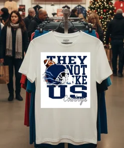 Helmet They Not Like Us Cowboys   White T Shirt