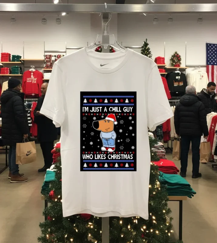 I’m Just A Chill Guy Who Likes Ugly Christmas   White T Shirt
