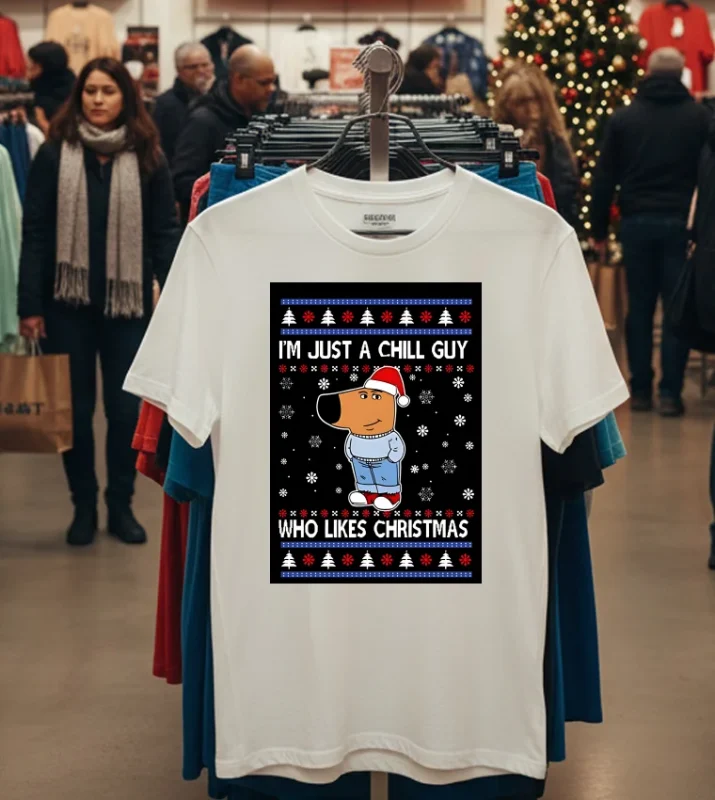 I’m Just A Chill Guy Who Likes Ugly Christmas   White T Shirt
