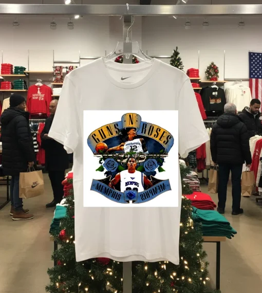Ja Morant And Derrick Rose Memphis Graphic Retro   White T Shirt