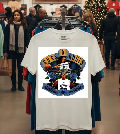 Ja Morant And Derrick Rose Memphis Graphic Retro   White T Shirt