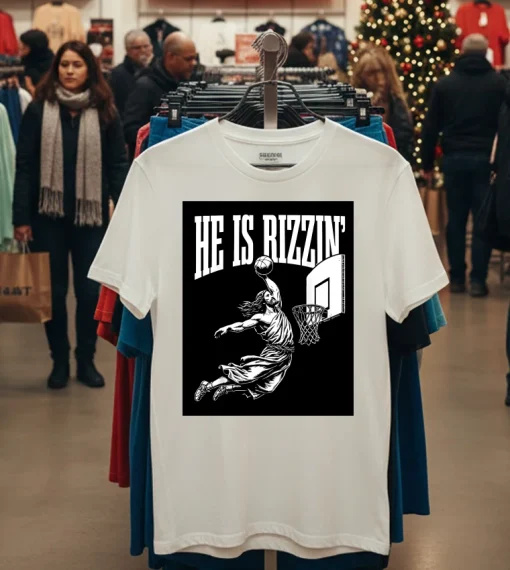 Jesus He Is Rizzin   White T Shirt