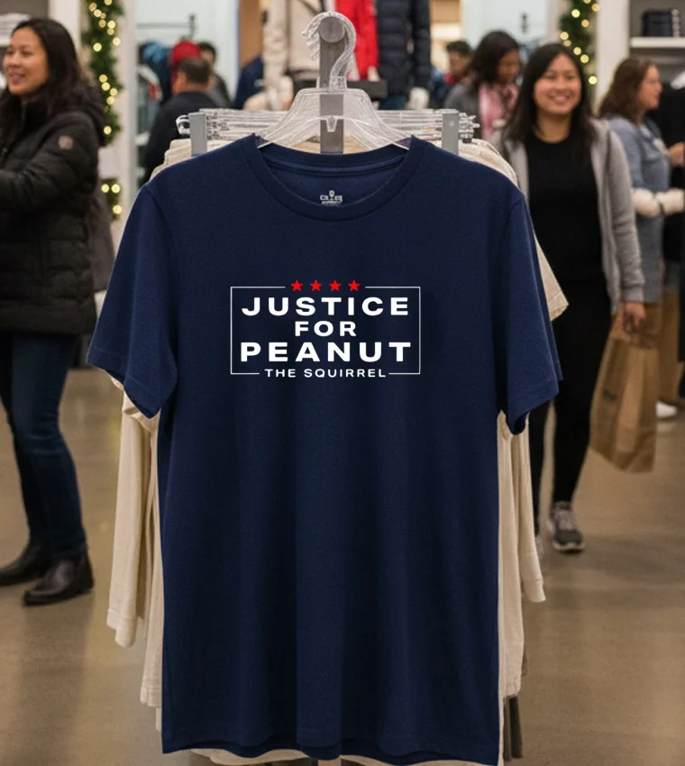 Justice For Peanut The Squirrel Tee Peanut Squirrel - navy-t-shirt Justice For Peanut The Squirrel Tee Peanut Squirrel Navy T Shirt 1