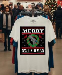 Merry Switchmas Pistol   White T Shirt