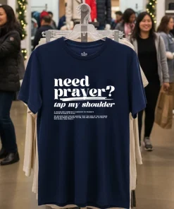 Need Prayer Tap My Shoulder funy colorful t-shirt
