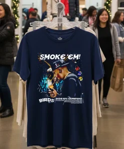 Philadelphia Football Champs Smoke Em Bird T   Navy T Shirt