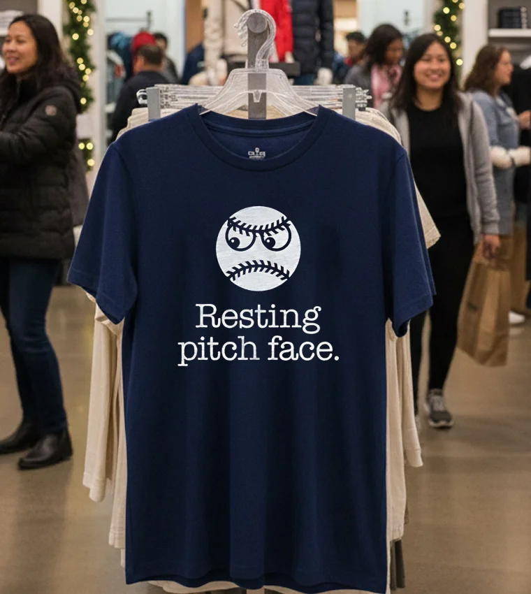 Resting Pitch Face Ball Baseball - navy-t-shirt Resting Pitch Face Ball Baseball Navy T Shirt
