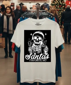 Santas Favorite Ho Skeleton   White T Shirt