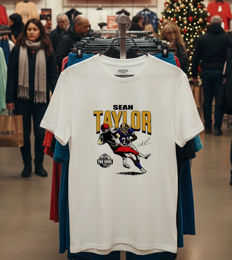 Sean Taylor Commanders Nfl Pro Bowl 2007 Signature T - white-t-shirt Sean Taylor Commanders Nfl Pro Bowl 2007 Signature T White T Shirt