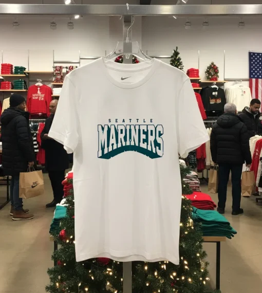 Seattle Mariners Retro Mariners   White T Shirt