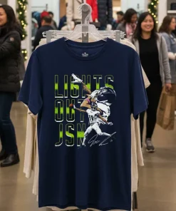 Seattle Seahawks Jaxon Smith Njigba Lights Out Jsn   Navy T Shirt