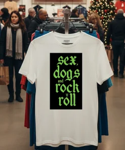 Sex Dogs And Rock N Roll   White T Shirt