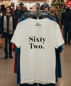 Sixty Two Text   White T Shirt