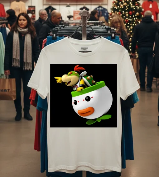 Super Mario Bowser Jr Face   White T Shirt