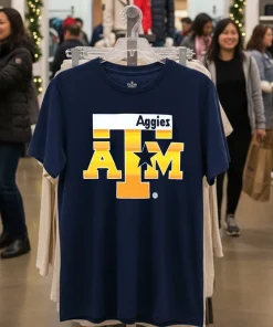 Texas A&M Aggies Logo   Navy T Shirt
