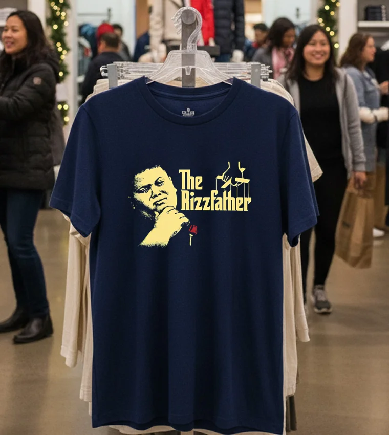 The Rizzfather Rose Retro - navy-t-shirt The Rizzfather Rose Retro Navy T Shirt 1
