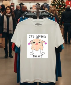 Turkey Makeup It’s Giving Thanks   White T Shirt